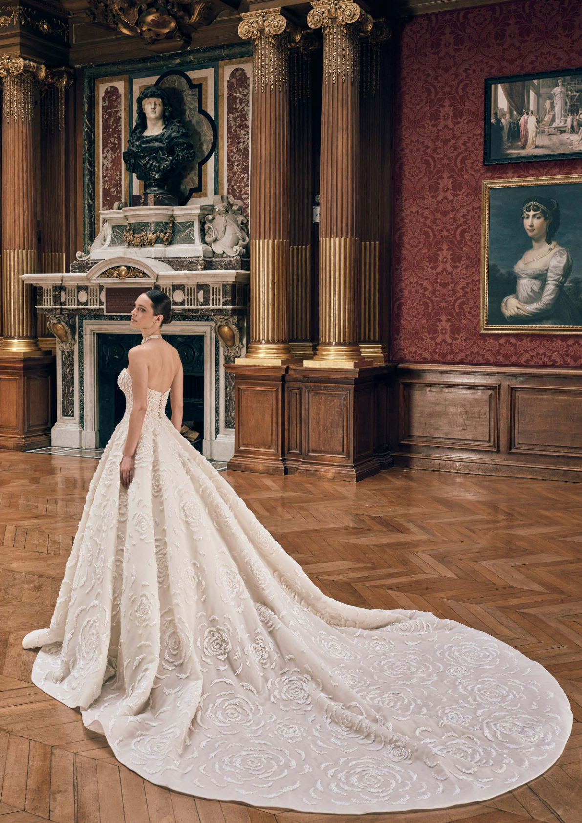Bride posing in an elegant gown